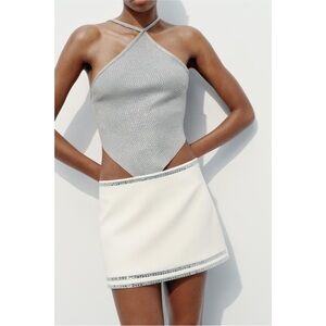 ZARA Jewel Skort in White